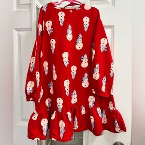 Hanna Andersson Red Snowman Kids Nightgown